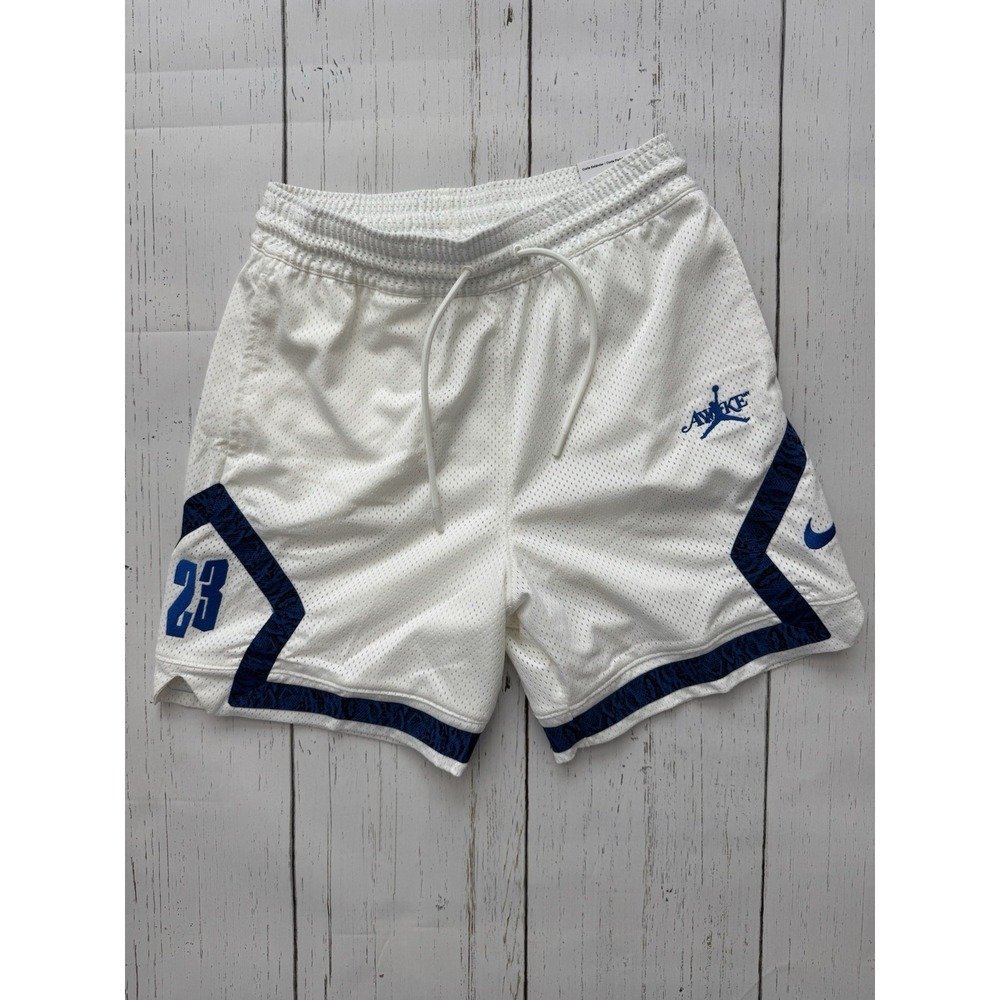 Brand New Nike Jordan Awake NY Diamond Short White Blue FQ5449-134 Size Small S